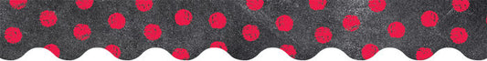 Dots On Chalkboard Poppy Red Border XCTP0209