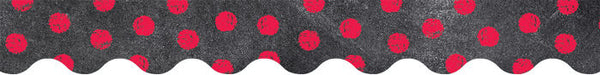 Dots On Chalkboard Poppy Red Border XCTP0209