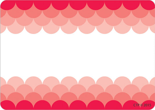 Ombre Poppy Red Scallops Labels XCTP0713