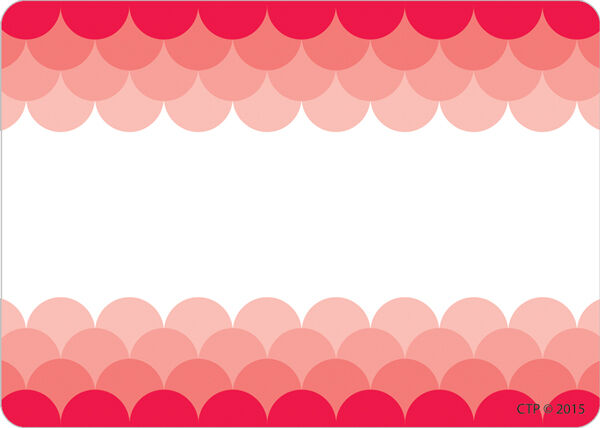 Ombre Poppy Red Scallops Labels XCTP0713