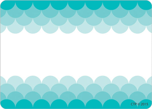 Ombre Turquoise Scallops Labels Paint XCTP0717