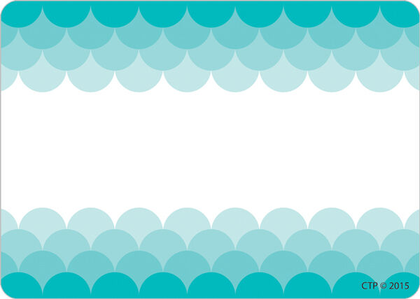 Ombre Turquoise Scallops Labels Paint XCTP0717