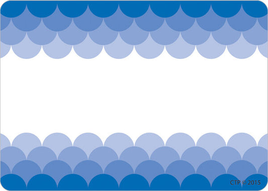 Ombre Blue Scallops Labels XCTP0718
