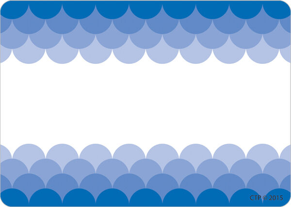 Ombre Blue Scallops Labels XCTP0718