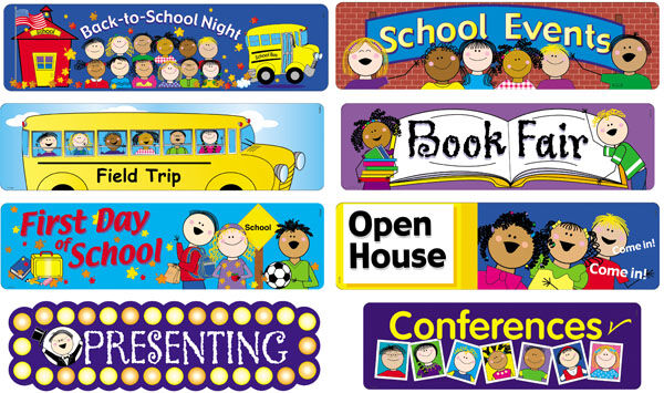 Stick Kids School Events Titles Mini Bulletin Board XCTP0722