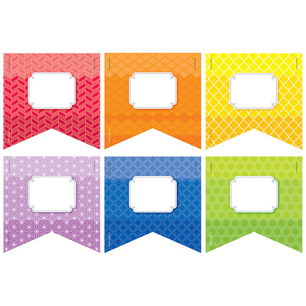 Rainbow Pennants (Paint) 3 Designer Cut-Outs XCTP0823