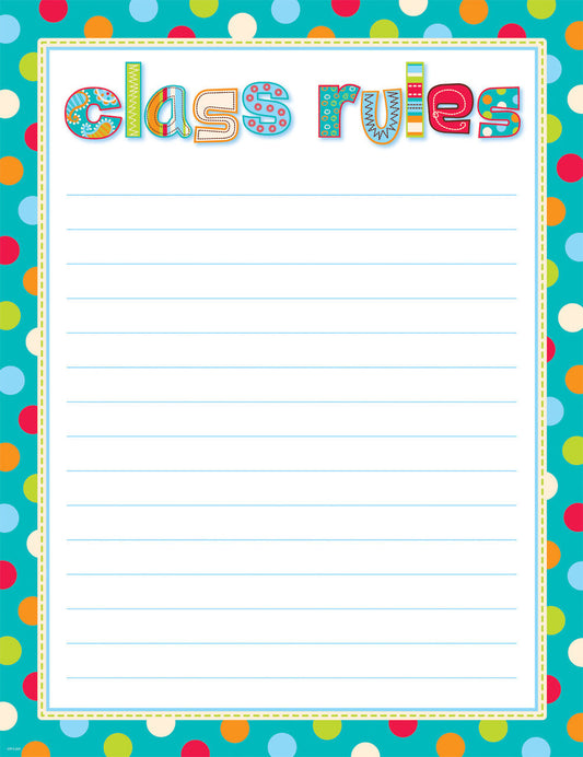 Dots On Turquoise Class Rules – Classroom Essentials Chart XCTP0978