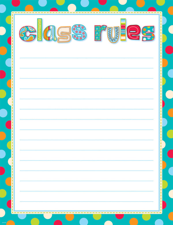 Dots On Turquoise Class Rules – Classroom Essentials Chart XCTP0978