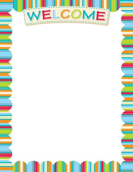 Dots On Turquoise Welcome Classroom Essentials Chart XCTP0980
