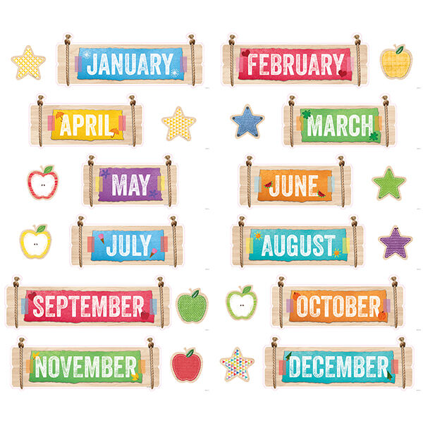 Upcycle Style Months Of The Year Mini-Bulletin Board XCTP1173