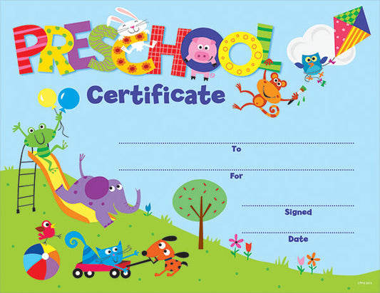 Preschool Certificate Large Award XCTP1398