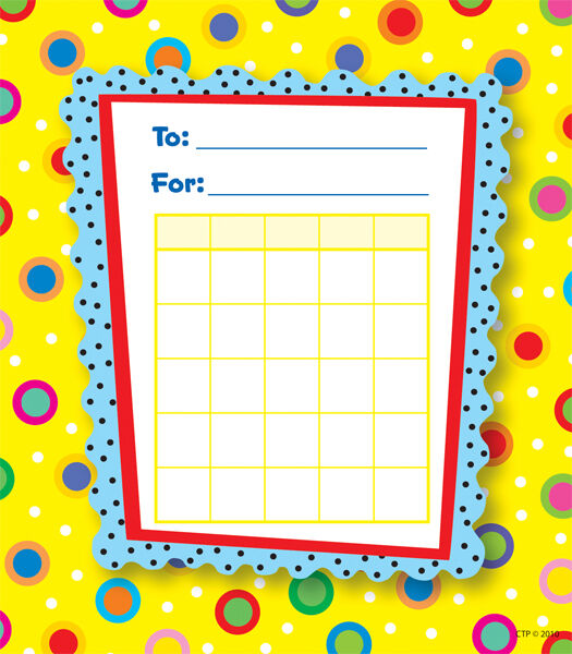 Dots On Yellow Student Incentive Chart XCTP1416