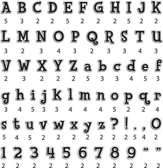 Fancy Black 4 Designer Letters XCTP1894