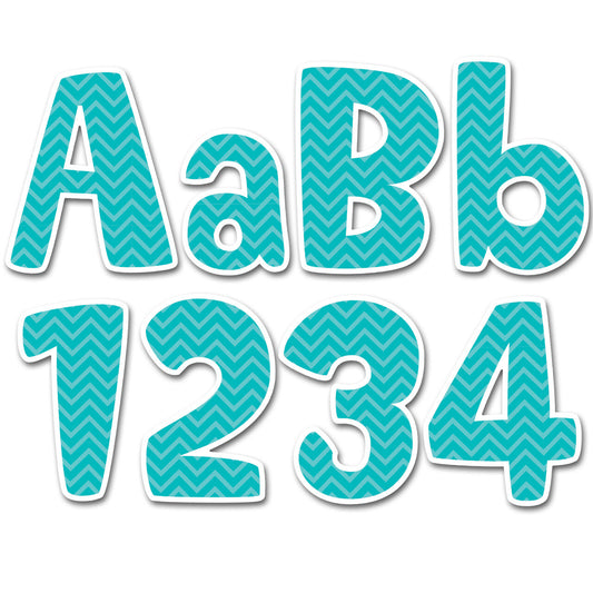 Turquoise Chevron 4 Designer Letters XCTP1946