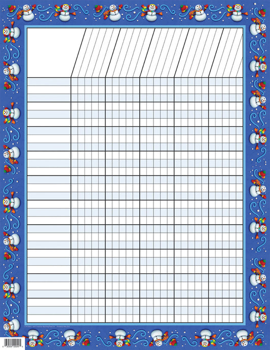Snowmen In Clay Small Vertical Incentive Charts XCTP2044