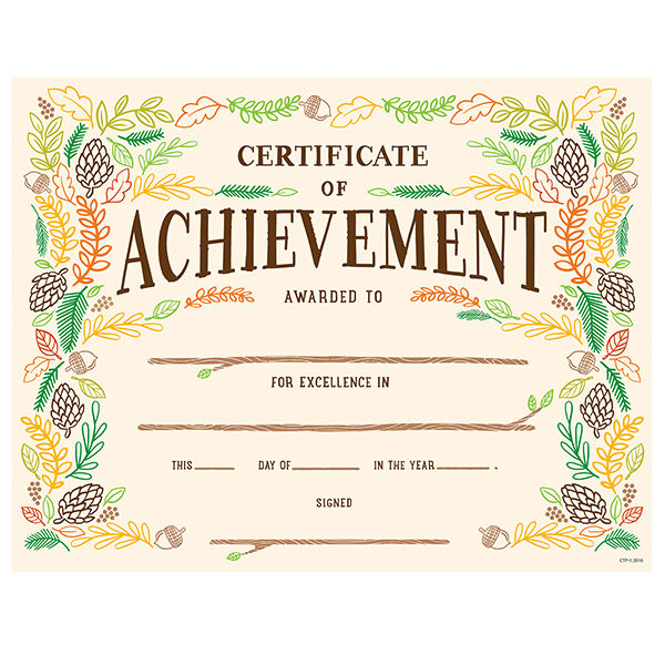 Woodland Friends Certificate Of Achievement Award XCTP2537