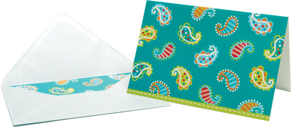 Paisley On Turquoise Boxed Note C XCTP2881