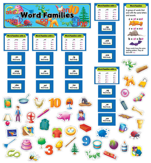 Word Families Language Arts Mini Bulletin Board Set XCTP3797