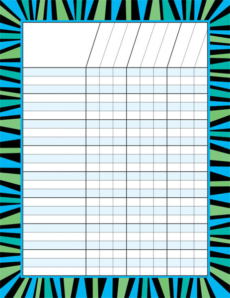 Blue And Green Stripes Record Keeping Pad XCTP4378