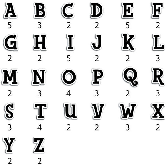 Fancy Black Letter Stickers XCTP4397
