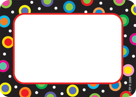 Dots On Black Name Tags XCTP4505