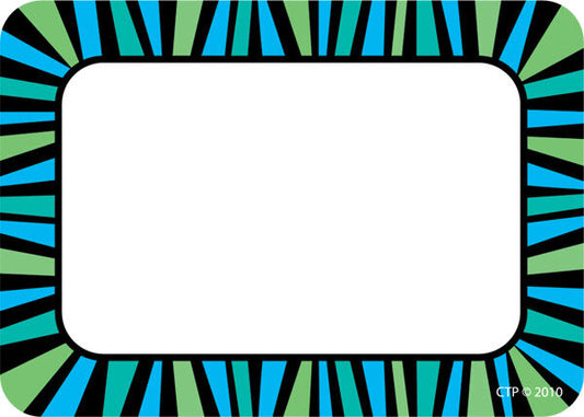 Blue And Green Stripes Name Tags XCTP4513