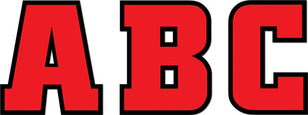 Team Spirit Red  Black Designer Letter XCTP6576