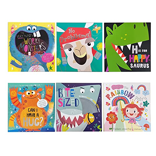 (ages 3-5) The Very Hungry Worry Monsters & Friends 6 Books Collection Set With Bag (the Very Hungry Worry Monsters, No Probllama!, H Is For Happy-saurus, Can I Have A Hug!, Bite-sized, Hope The Rainbow Fairy)
