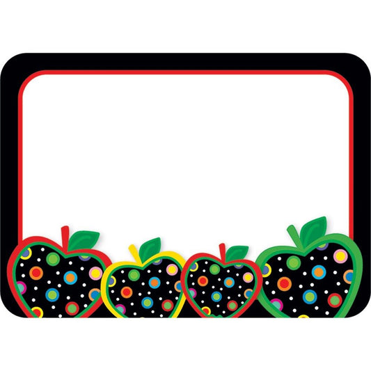 Dots On Black Apples Name Tags XCTP4514