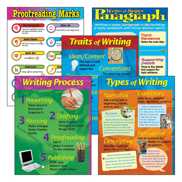 Writing Essentials Learning Charts Combo Pack, set of 5 XT38918