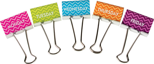 Chevron Days Of The Week Large Binder Clips XTCR20668