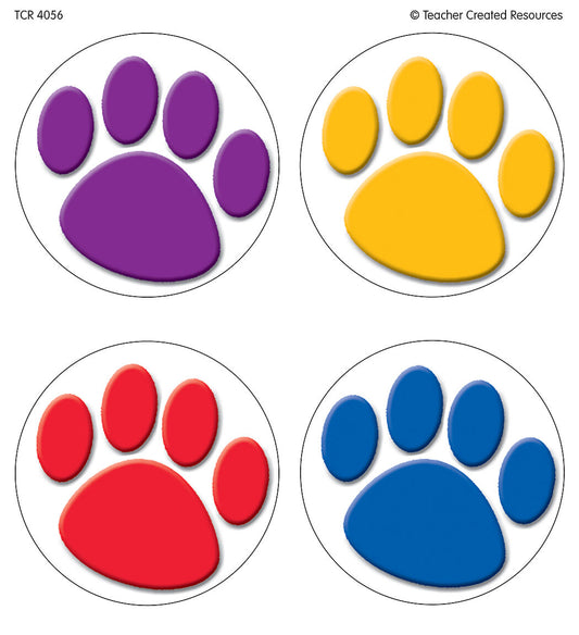 Colorful Paw Prints Wear Em Badges XTCR4056