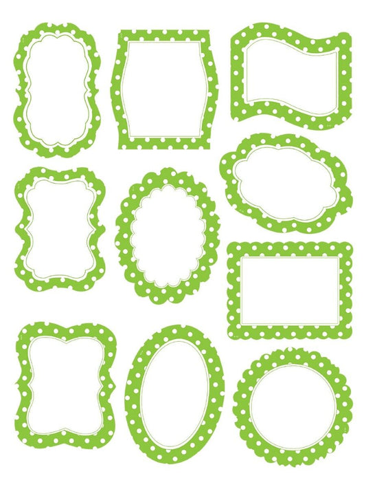 Lime Polka Dots Frames Accents XTCR4475