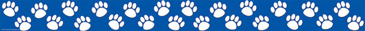 BLUE WITH WHITE PAW PRINTS STRAIGHT BORDER TRIM XTCR4620
