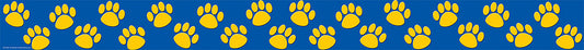 Blue With Gold Paw Prints Border Trim XTCR4643