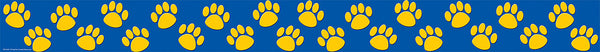 Blue With Gold Paw Prints Border Trim XTCR4643