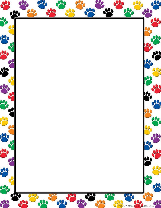 Colorful Paw Prints Computer Paper XTCR4769