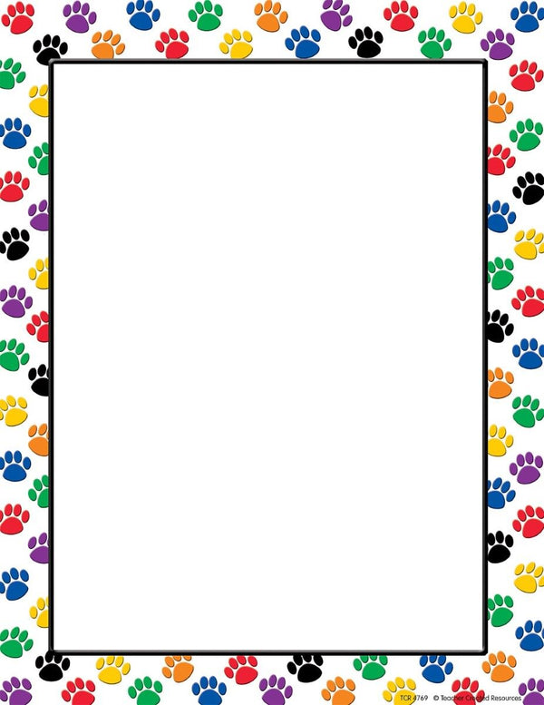Colorful Paw Prints Computer Paper XTCR4769
