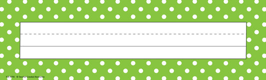 Lime Polka Dots Flat Name Plates XTCR4798