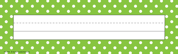 Lime Polka Dots Flat Name Plates XTCR4798
