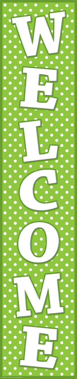 Lime Polka Dots Welcome Banner XTCR4854