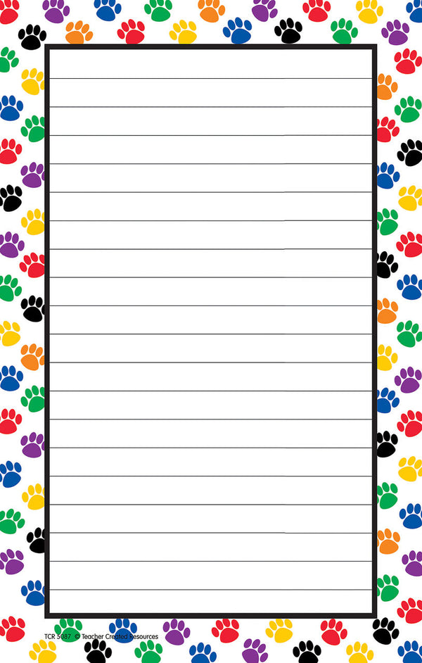 Colorful Paw Prints Notepad XTCR5087