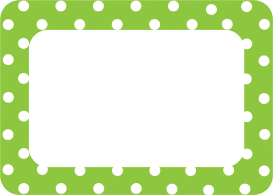 Lime Polka Dots 2 Name Tags Labels XTCR5174