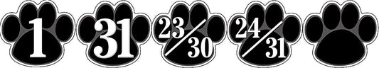 Calendar Days Black Paw Prints XTCR5232