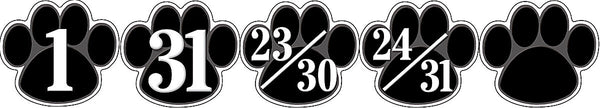 Calendar Days Black Paw Prints XTCR5232