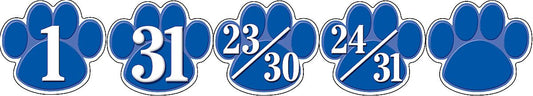 Calendar Days Blue Paw Prints XTCR5233