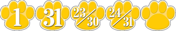 Calendar Days Gold Paw Prints XTCR5234