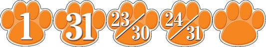 Calendar Days Orange Paw Prints XTCR5237