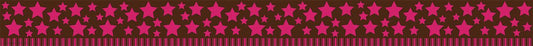 Pink Stars On Brown Straight Border XTCR5268