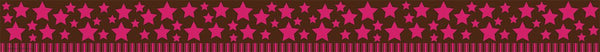 Pink Stars On Brown Straight Border XTCR5268